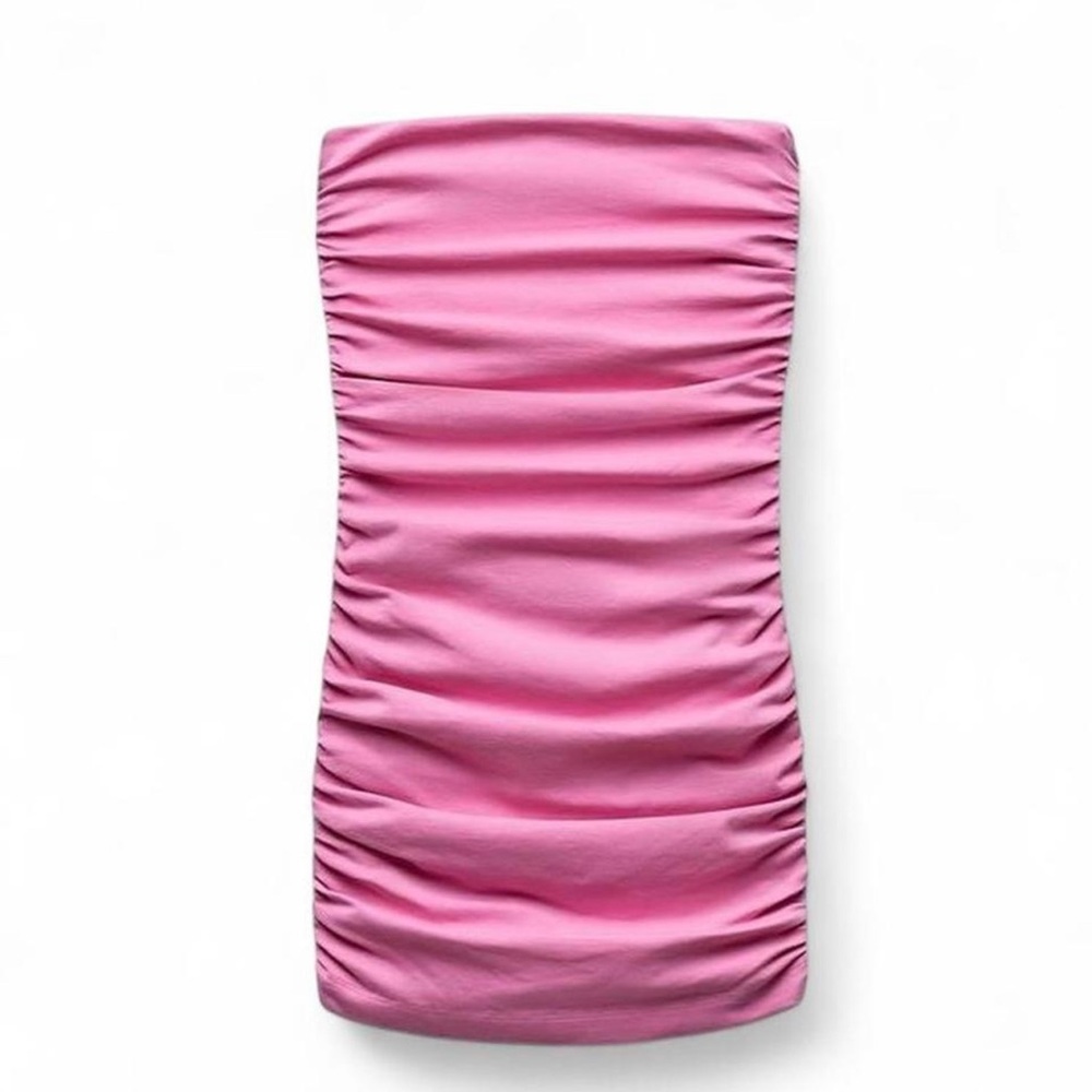 Zara Pink Ruched Mini Dress